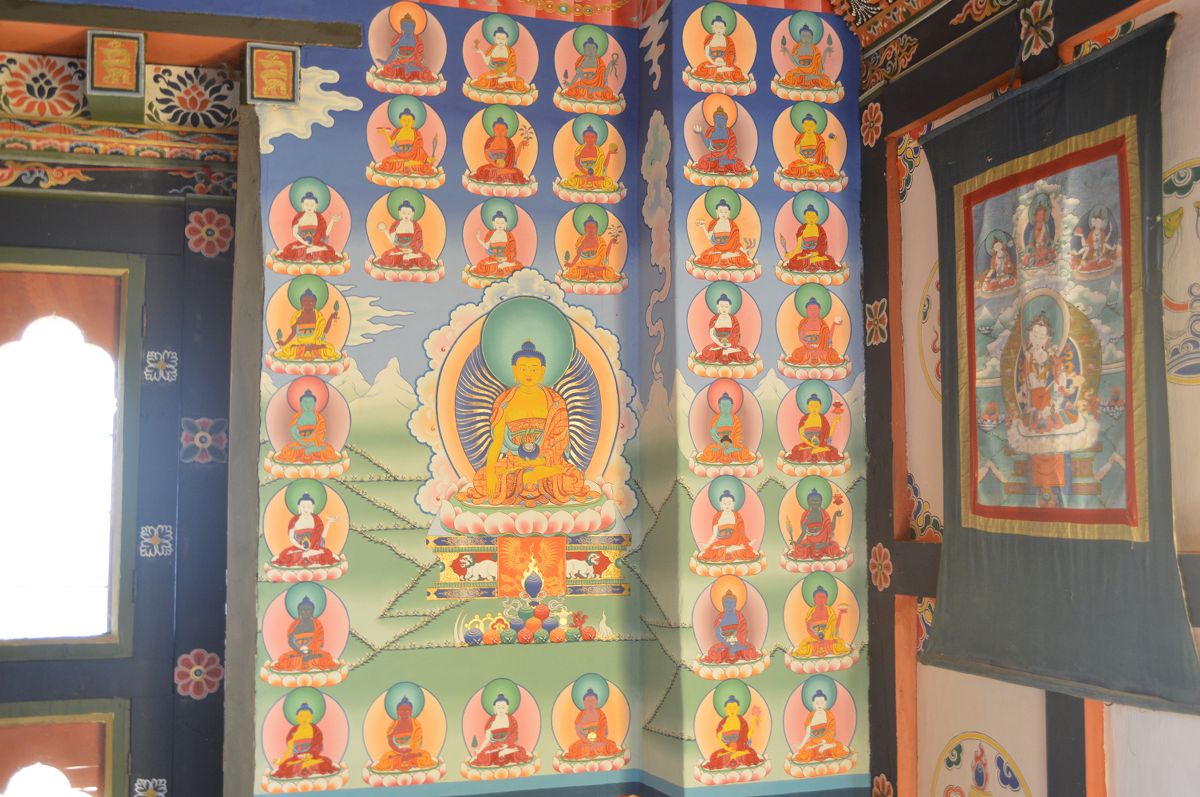 Wall Painting Of Lord Buddha And Confession Buddhas In The Kharphu Temple Mandala