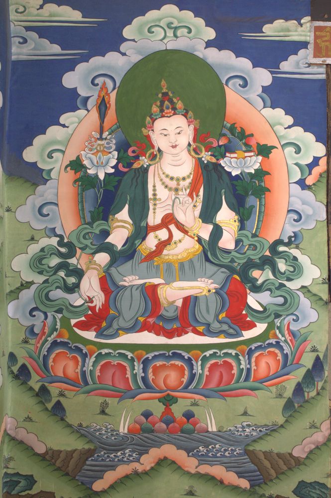 Mural painting depicting Jampelyang or Manjushri. | Mandala Collections ...