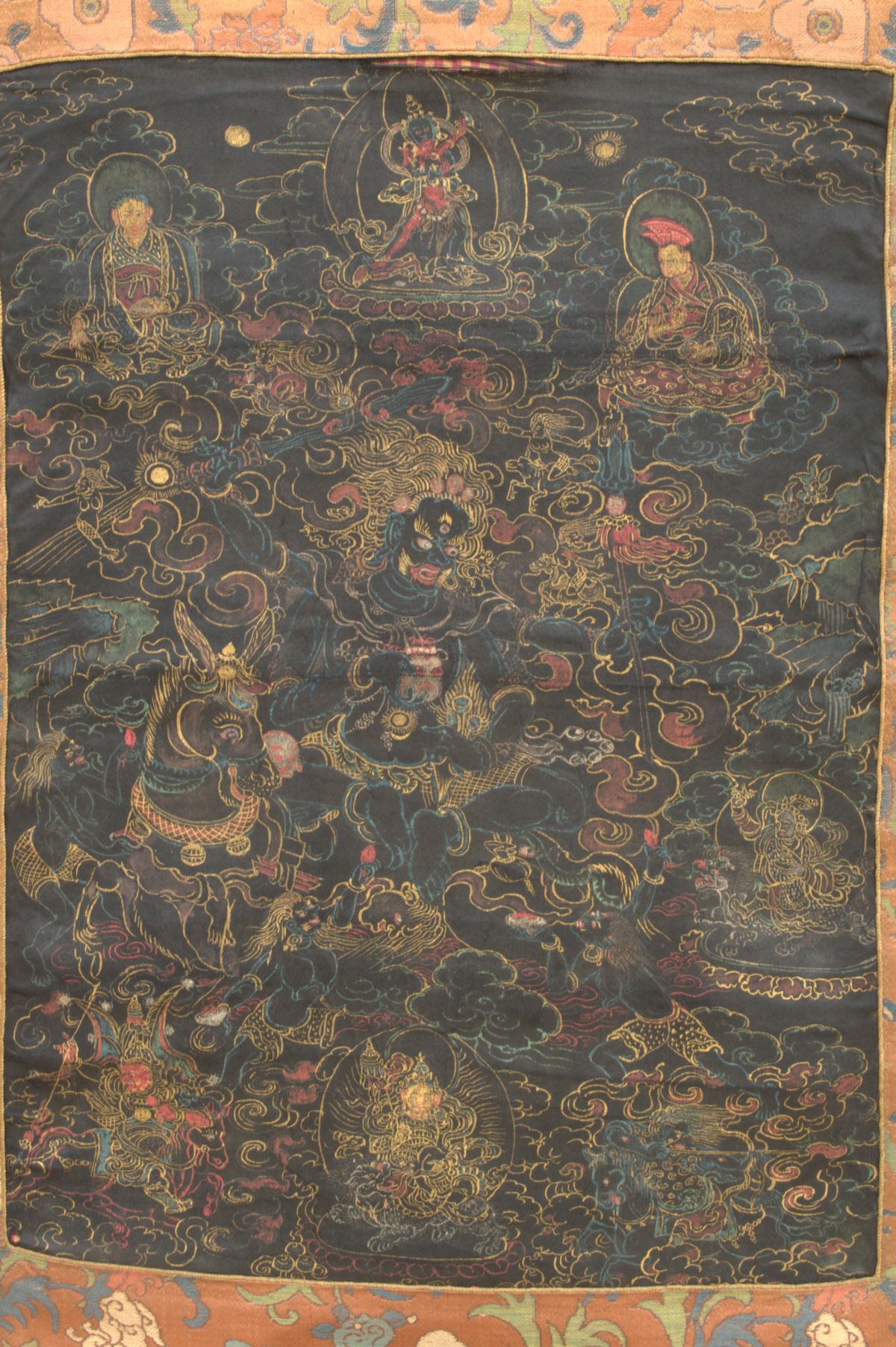 A Bhutanese Kuthang Applique Portraying Peldhen Lhamo. 