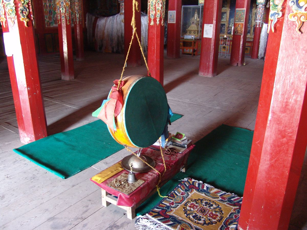 A Ritual Drum Inside Of The Temple Room At Regbong Monastery Mandala   Default 